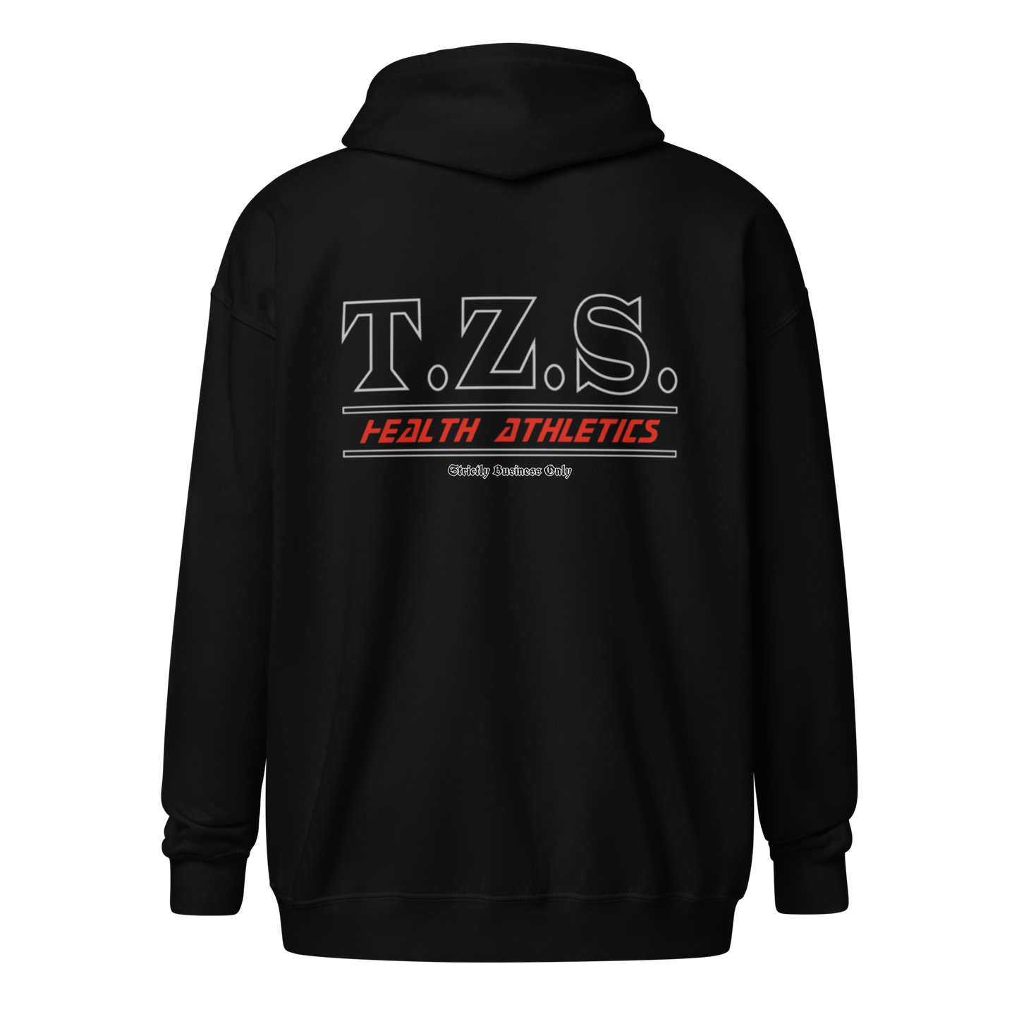 T.Z.S. ZIP HOODIE BLACK