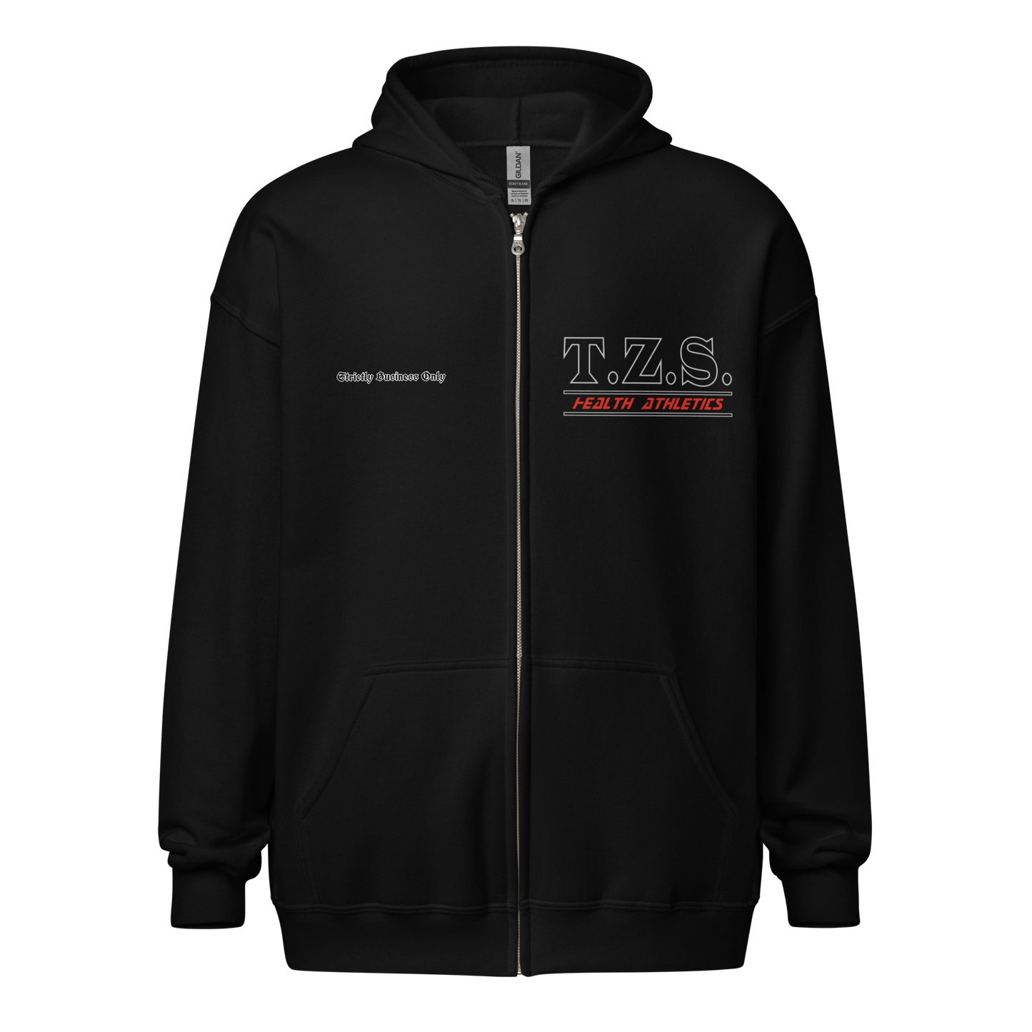 T.Z.S. ZIP HOODIE BLACK