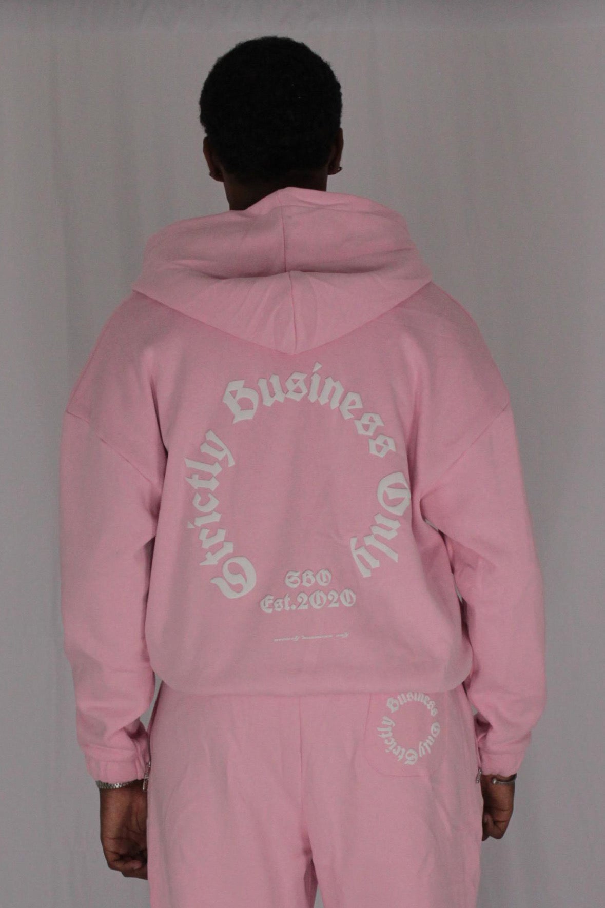 CIRCLE LOGO PINK ZIP UP HOODIE