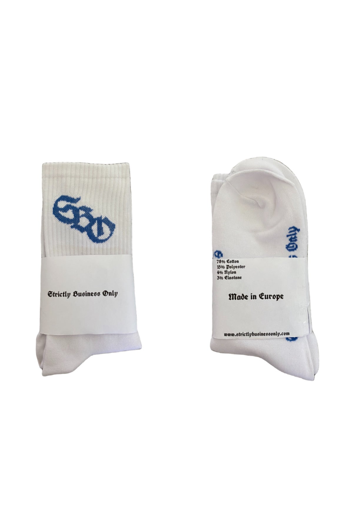 MARCHING ON SOCKS WHITE/BLUE (2ER-PACK)