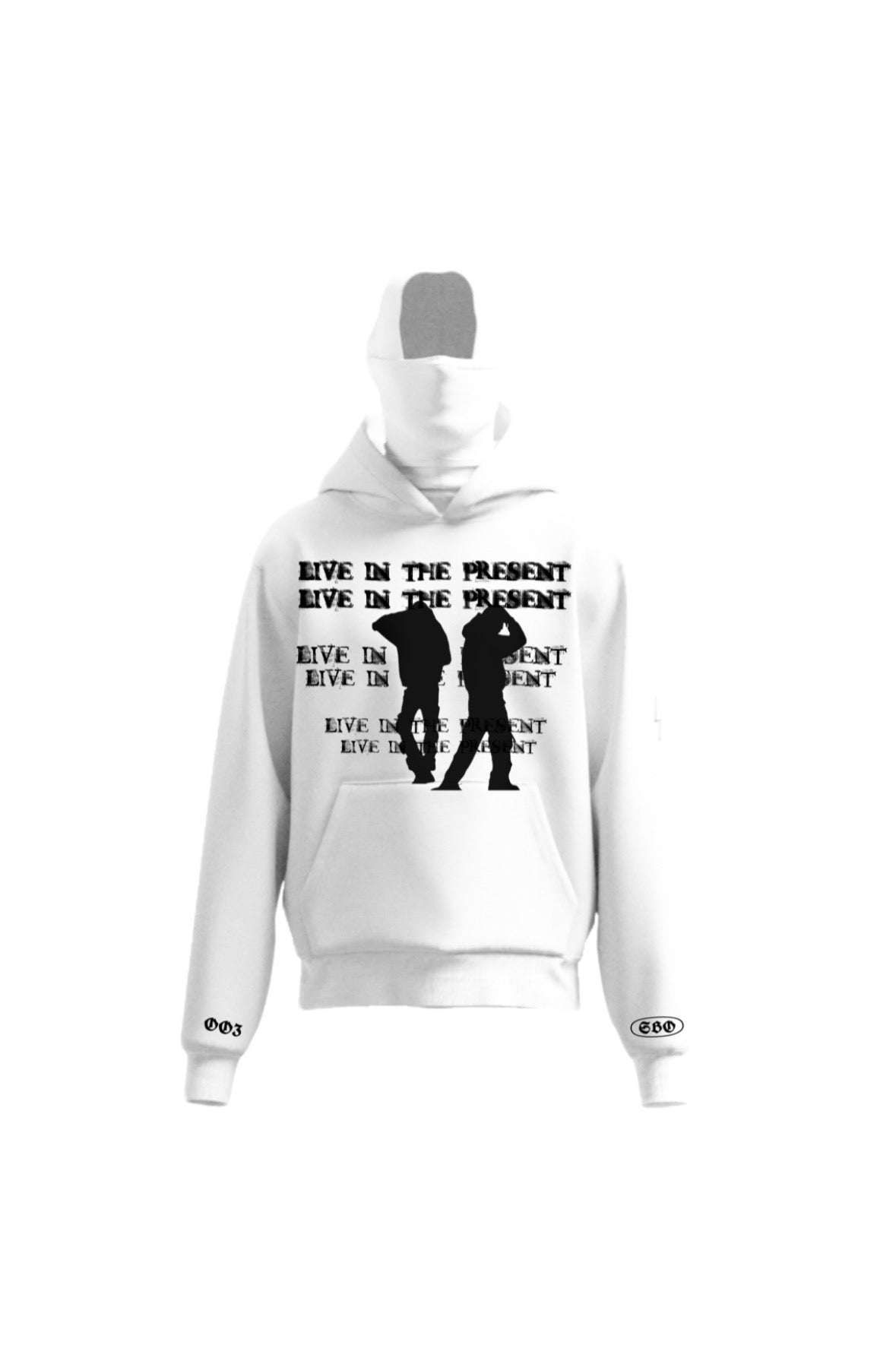 LIVE IN THE PRESENT HOODIE POLAR WHITE